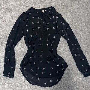 Simons Paper Twik Womens Crane XS Blouse